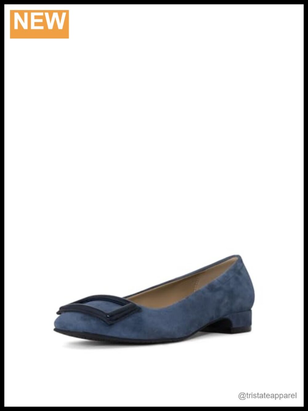 Suede Square Toe Low Block Heel Ballerina Flats Memory Foam Slip-On